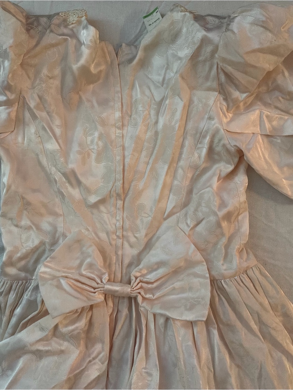 ****** Scott McClintock Cream Satin Lace-Trim formal prom Dress ****** - Picture 7 of 8